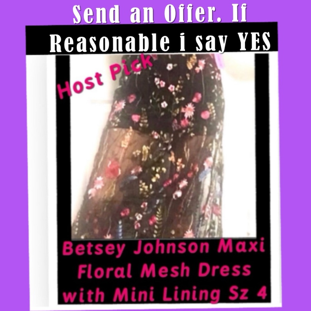Gorgeous & Sexy Floral Mesh Betsey Johnson Dress w/MINI LINING